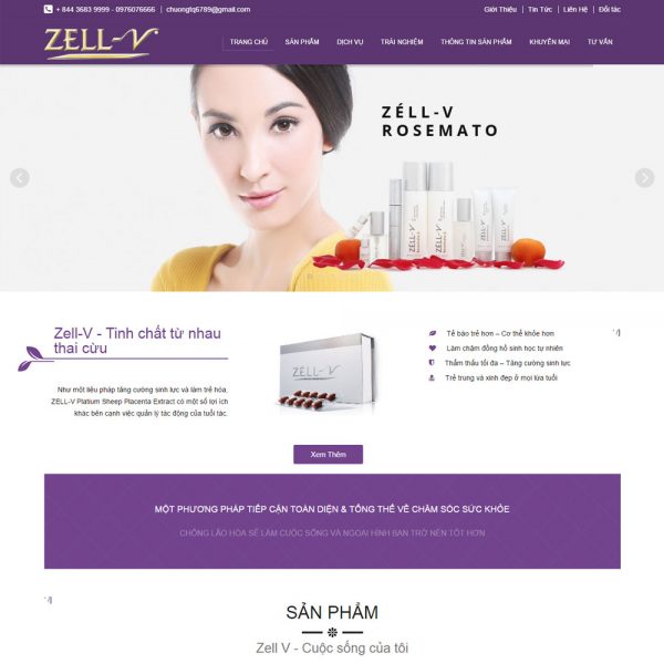 Thiết kế website spa zell-V