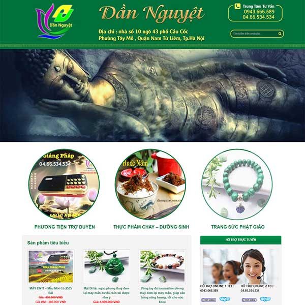 mẫu website bán đồ phong thủy