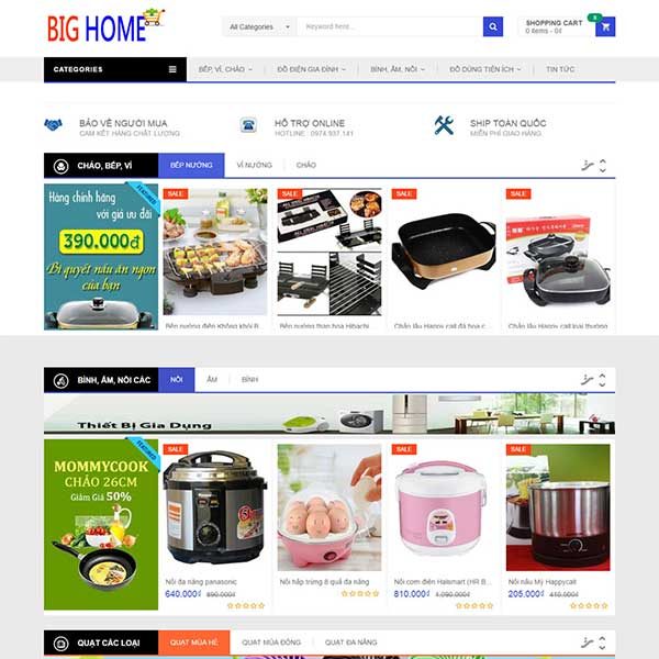 mẫu website bán đồ gia dụng