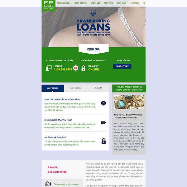 mẫu website tài chính