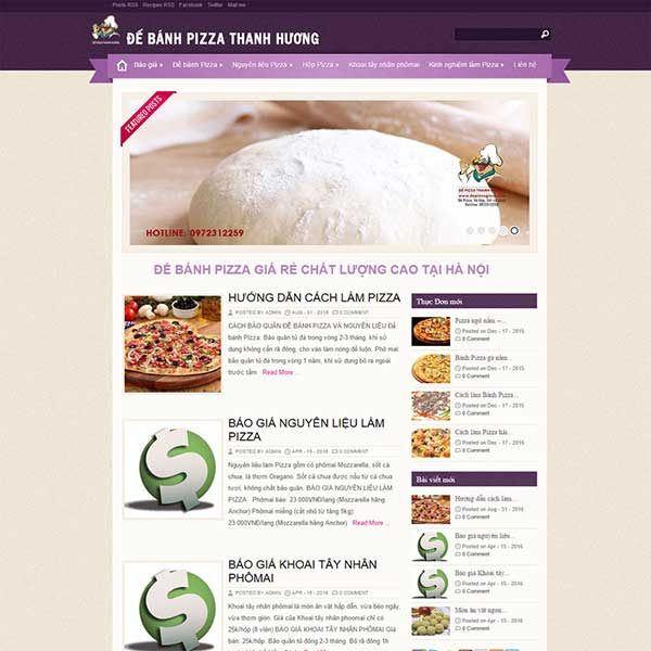 mẫu website làm bán pizza