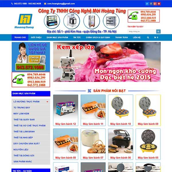 mẫu website bán thiết bị