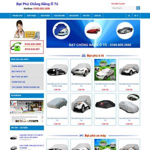 Website Bán Bạt Phủ Chống Nắng ô Tô 365 SBW212