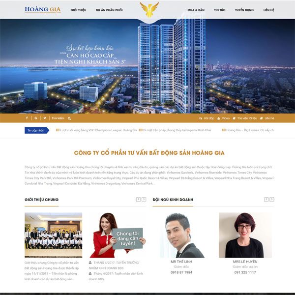 mẫu website bất động sản