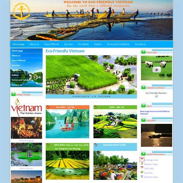 mẫu website du lịch