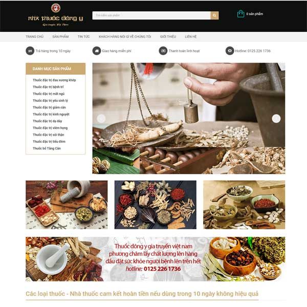 mẫu website bán thuốc đông y