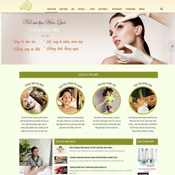 mẫu website spa