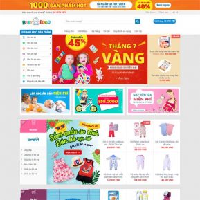 Mẫu Website Shop Bán Hàng Tiêu Dùng Trẻ Em SBW168