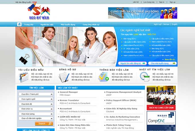 Mẫu thiết kế website tuyển dụng lao động