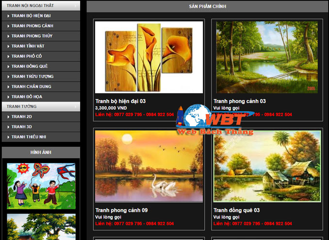 Thiết kế website bán khung tranh ảnh chuyên nghiệp uy tín